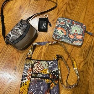 Vera Bradley Bundle Lot of 4 Crossbody, Shoulder Bag, iPad cover, keychain